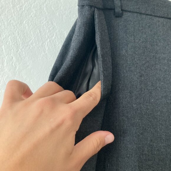 Orvis 100% Wool Flannel Classic Gray Trouser Pants High Rise Minimalist 16 NWT - Picture 4 of 12